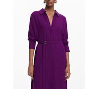 Desigual Desigual - Vestido largo camisero de mujer. Berenjena Talla 36