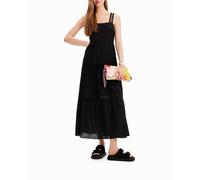 Desigual Desigual - Vestido largo tirantes bordado de mujer. Negro Talla 44