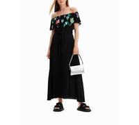 Desigual Desigual - Vestido largo volante desenfocado de mujer. Negro Talla 42