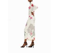 Desigual Desigual - Vestido midi ajustado texto de mujer. Blanco Talla 38