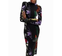 Desigual Desigual - Vestido midi arty M. Christian Lacroix de mujer. Negro Talla 36