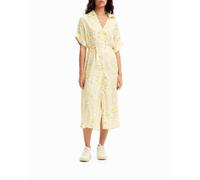 Desigual Desigual - Vestido midi camisero flores de mujer. Blanco Talla 42