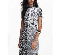 Desigual Desigual - Vestido midi flores de mujer. Crudo Talla 36