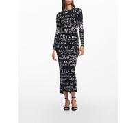 Desigual Desigual - Vestido midi frases de mujer. Negro Talla 36