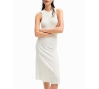 Desigual Desigual - Vestido midi patch canalé de mujer. Crudo Talla 42