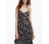 Desigual Desigual - Vestido midi volantes de mujer. Negro Talla 42