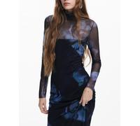 Desigual Desigual - Vestido slim flores de mujer. Azul Talla 44
