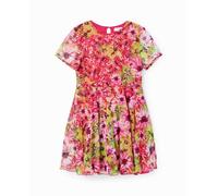 Desigual Desigual - Vestido tul flores de niña. Rosa claro Talla 5 años