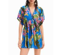 Desigual Desigual - Vestido túnica tropical de mujer. Azul Talla 40