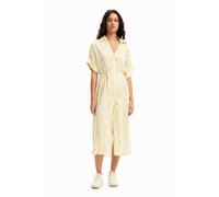 Desigual Dress Short Sleeve Vestido, Blanco, S para Mujer