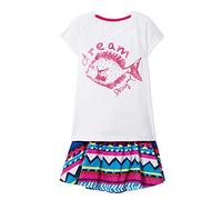 Desigual Girl Knit T-Shirt Short Sleeve (Pack_pomo), Camiseta Niñas, Blanco (White 1000), 128 (Talla del Fabricante: Medium)