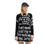 Desigual Jers_Bet 2000 Black Sudadera, Negro, M para Mujer