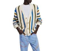 Desigual Cárdigan azul / oliva / rojo / blanco lana L azul / oliva / rojo / blanco lana