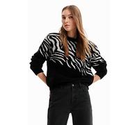 Desigual Jers_flowze 2000 Black Sudadera, Negro, XL para Mujer