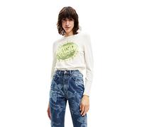 Desigual Jers_iria 1000 White Sudadera, Blanco, L para Mujer