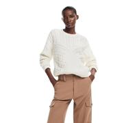Desigual Jersey de Punto Plano para Mujer de Calibre Fino, Blanco, M