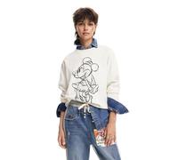 Desigual Jersey de Punto Plano para Mujer Sudadera, Blanco, S