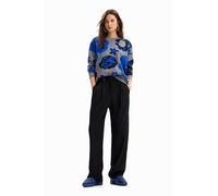 Desigual Jersey de Punto Plano para Mujer Sudadera, Material de Acabados, L