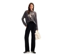 Desigual Jersey de Punto Plano para Mujer Sudadera, Negro, M