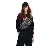 Desigual Jersey de Punto Plano para Mujer Sudadera, Negro, XL