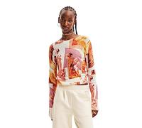 Desigual Jersey_fotina_Pull Sudadera, Rojo, S para Mujer