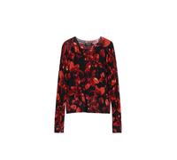 Desigual Jersey Maglia Donna Negro/Rojo Talla S