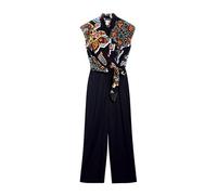 Desigual Jumpsuit azul oscuro / cognac / negro / blanco, Talla L