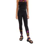 Desigual Leggings de fútbol para Mujer, Negro, XS
