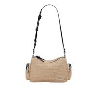 Desigual Logo Raffia Shoulder Bag Natural
