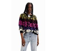 Desigual Jersey Tajo Sudadera, Negro, XXL para Mujer