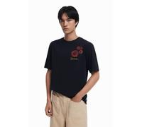 Desigual Man Knit T-Shirt Short Sleeve Camiseta, Negro, S para Hombre