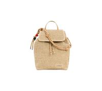 Desigual mochila de ocio bolso Half Logo Raffia Backpack Natural beige