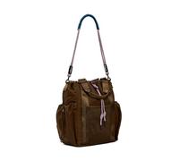 Desigual mochila de ocio Neo Grunge Globe Nylon Backpack Brown marrón