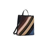 Desigual mochila de ocio Quebec Whipstitch Sumy Backpack Brown multicolor