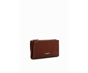 Desigual Monedero Doble Plegable para Mujer, marrón, 18.5