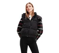 Desigual Padded_Block Pantalones Cortos para Mujer con Forro Polar, Negro, L