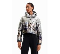 Desigual Padded_Vintage 2031 Gris Metal Pantalón Corto, Negro, XS para Mujer