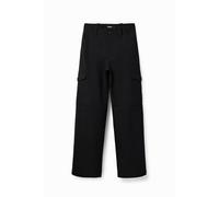 Desigual Pantalón cargo negro, Talla 42