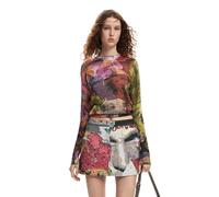 Desigual Pantalón Corto para Mujer Falda, Material de Acabados, S