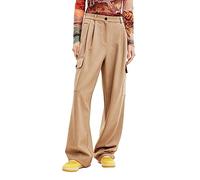 Desigual Woman Woven Long Trousers Pantalones Casuales, marrón, M para Mujer