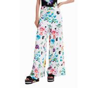 Desigual Pantalones Casuales para Mujer, Blanco, L