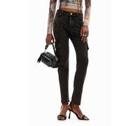 Desigual Pantalones Largos Tejidos para Mujer, Negro, 44