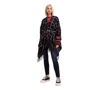 Desigual Poncho PICTURAES Paris, Negro, One Size Women's
