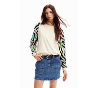 Desigual Pullover_rin Sudadera, Blanco, XXL para Mujer