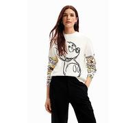 Desigual Pullover_Run Mickey Sudadera, Blanco, XL para Mujer