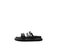 Desigual Sandalias tubulares para mujer, Negro, 38 EU