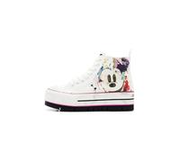 Desigual Sneakers Altas Plataforma Mickey Mouse Blanco