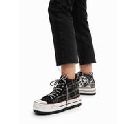Desigual Sneakers altas plataforma tartán. 38 (39)