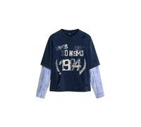 Desigual Sudadera azul / gris / blanco XL azul / gris / blanco