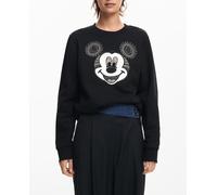 Desigual Sudadera de Manga Larga para Mujer, Negro, S